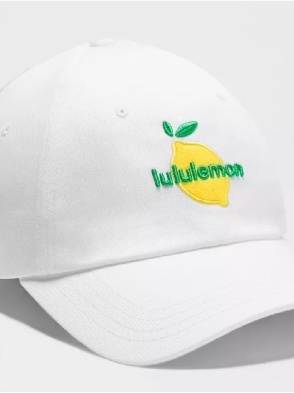 lululemon athletica White Baseball Cap with Yellow Lemon Embroidery